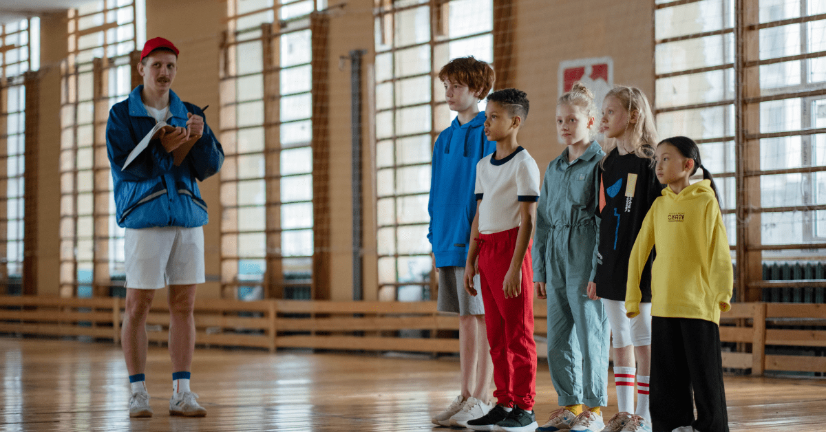 Privat School Students During Sport Classes